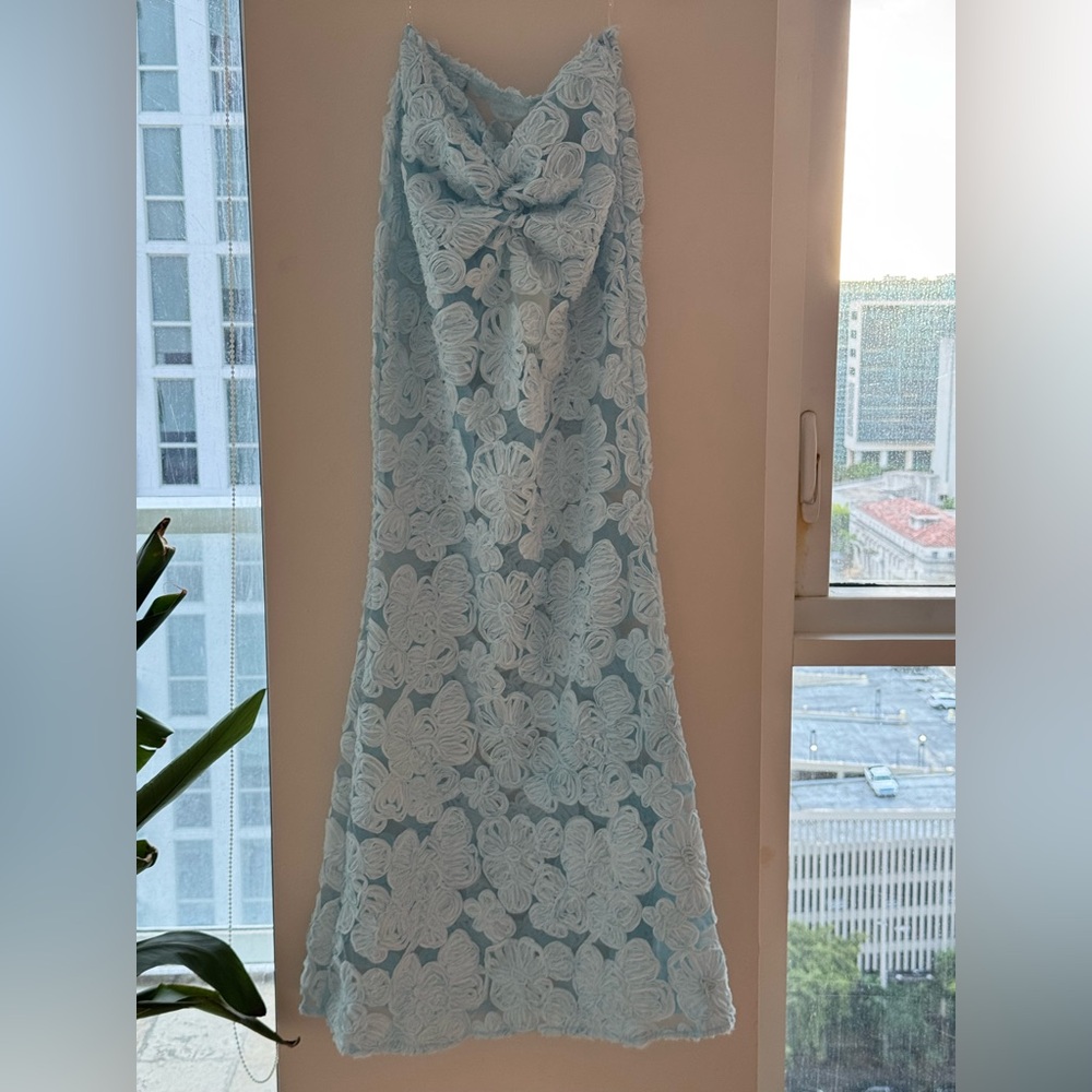 Peppermayo Fiorella Blue Floral Sheer Skirt